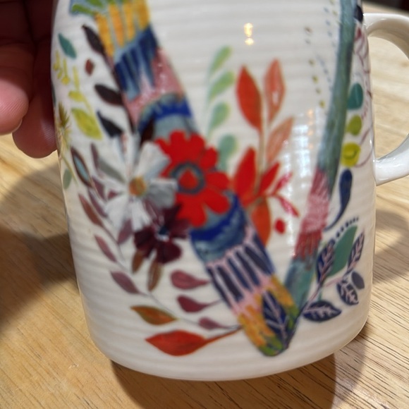 Anthropologie Starla Halfmann Petal Palette Floral Monogram Mug ‘V’ - Picture 7 of 7